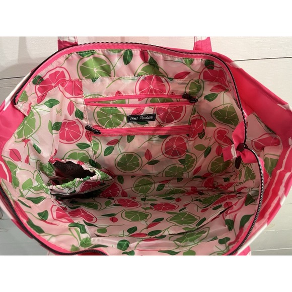 Lug Paddle Magenta Stripe Tote Bag Purse New With Tags - Picture 5 of 7